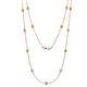 1 - Lien (13 Stn/3.4mm) Citrine and Diamond on Cable Necklace 