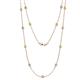 1 - Lien (13 Stn/3.4mm) Peridot and Diamond on Cable Necklace 