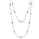 1 - Lien (13 Stn/3.4mm) Blue and White Diamond on Cable Necklace 