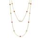 1 - Lien (13 Stn/3.4mm) Ruby and Lab Grown Diamond on Cable Necklace 