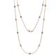 1 - Lien (13 Stn/3.4mm) Blue Topaz and Lab Grown Diamond on Cable Necklace 