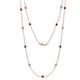1 - Lien (13 Stn/3.4mm) Red Garnet and Lab Grown Diamond on Cable Necklace 