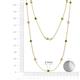 2 - Lien (13 Stn/3.4mm) Green Garnet and Lab Grown Diamond on Cable Necklace 