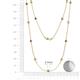 2 - Lien (13 Stn/3.4mm) Iolite and Lab Grown Diamond on Cable Necklace 
