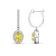 1 - Ilona Oval Cut Yellow Sapphire and Diamond Halo Dangling Earrings 