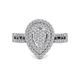1 - Shalet Prima Round Diamond Pear Shape Cluster Ring with Split Shank 
