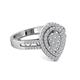2 - Shalet Prima Round Diamond Pear Shape Cluster Ring with Split Shank 