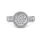 1 - Sena Prima Round and Baguette Shape Diamond Cluster Double Halo Ring 
