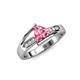 4 - Medora (7mm) Trillion Pink Tourmaline and Diamond Engagement Ring 