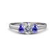 1 - Orana 7x5 mm Oval Cut Diamond and Tanzanite 1.50 ctw Trellis Three Stone Engagement Ring 
