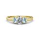 1 - Orana 7x5 mm Oval Cut Diamond and Aquamarine 1.45 ctw Trellis Three Stone Engagement Ring 