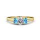 1 - Orana 7x5 mm Oval Cut Diamond and Blue Topaz 1.50 ctw Trellis Three Stone Engagement Ring 