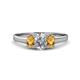 1 - Orana 7x5 mm Oval Cut Diamond and Citrine 1.45 ctw Trellis Three Stone Engagement Ring 