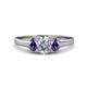 1 - Orana 7x5 mm Oval Cut Diamond and Iolite 1.45 ctw Trellis Three Stone Engagement Ring 