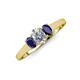 3 - Orana 7x5 mm Oval Cut Diamond and Blue Sapphire 1.52 ctw Trellis Three Stone Engagement Ring 