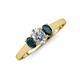 3 - Orana 7x5 mm Oval Cut Diamond and London Blue Topaz 1.50 ctw Trellis Three Stone Engagement Ring 