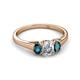 2 - Orana 7x5 mm Oval Cut Diamond and London Blue Topaz 1.50 ctw Trellis Three Stone Engagement Ring 