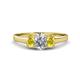 1 - Orana 7x5 mm Oval Cut Diamond and Yellow Sapphire 1.52 ctw Trellis Three Stone Engagement Ring 