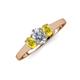 3 - Orana 7x5 mm Oval Cut Diamond and Yellow Sapphire 1.52 ctw Trellis Three Stone Engagement Ring 