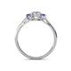 4 - Orana 7x5 mm Oval Cut Diamond and Tanzanite 1.50 ctw Trellis Three Stone Engagement Ring 