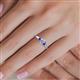 5 - Orana 7x5 mm Oval Cut Diamond and Tanzanite 1.50 ctw Trellis Three Stone Engagement Ring 