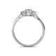 4 - Orana 7x5 mm Oval Cut Diamond and Aquamarine 1.45 ctw Trellis Three Stone Engagement Ring 