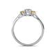 4 - Orana 7x5 mm Oval Cut Diamond and Citrine 1.45 ctw Trellis Three Stone Engagement Ring 