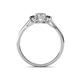 4 - Orana 7x5 mm Oval Cut Diamond and Iolite 1.45 ctw Trellis Three Stone Engagement Ring 