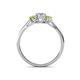 4 - Orana 7x5 mm Oval Cut Diamond and Peridot 1.50 ctw Trellis Three Stone Engagement Ring 