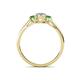 4 - Orana 7x5 mm Oval Cut Diamond and Emerald 1.36 ctw Trellis Three Stone Engagement Ring 