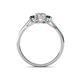 4 - Orana 7x5 mm Oval Cut Diamond and London Blue Topaz 1.50 ctw Trellis Three Stone Engagement Ring 