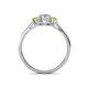 4 - Orana 7x5 mm Oval Cut Diamond and Yellow Sapphire 1.52 ctw Trellis Three Stone Engagement Ring 