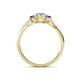 4 - Orana 7x5 mm Oval Cut Diamond and Tanzanite 1.50 ctw Trellis Three Stone Engagement Ring 