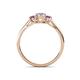 4 - Orana 7x5 mm Oval Cut Diamond and Amethyst 1.45 ctw Trellis Three Stone Engagement Ring 