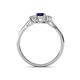4 - Orana 7x5 mm Oval Cut Blue Sapphire and Diamond 1.49 ctw Trellis Three Stone Engagement Ring 
