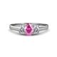 1 - Orana 7x5 mm Oval Cut Pink Sapphire and Diamond 1.49 ctw Trellis Three Stone Engagement Ring 
