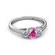 2 - Orana 7x5 mm Oval Cut Pink Sapphire and Diamond 1.49 ctw Trellis Three Stone Engagement Ring 
