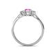 4 - Orana 7x5 mm Oval Cut Pink Sapphire and Diamond 1.49 ctw Trellis Three Stone Engagement Ring 