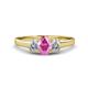 1 - Orana 7x5 mm Oval Cut Pink Sapphire and Diamond 1.49 ctw Trellis Three Stone Engagement Ring 