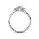4 - Orana 7x5 mm Oval Cut Aquamarine and Diamond 1.34 ctw Trellis Three Stone Engagement Ring 