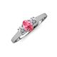 3 - Orana 7x5 mm Oval Cut Pink Tourmaline and Diamond 0.89 ctw Trellis Three Stone Engagement Ring 