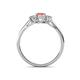 4 - Orana 7x5 mm Oval Cut Pink Tourmaline and Diamond 0.89 ctw Trellis Three Stone Engagement Ring 