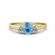 1 - Orana 7x5 mm Oval Cut Blue Topaz and Diamond 1.44 ctw Trellis Three Stone Engagement Ring 