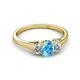2 - Orana 7x5 mm Oval Cut Blue Topaz and Diamond 1.44 ctw Trellis Three Stone Engagement Ring 
