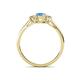4 - Orana 7x5 mm Oval Cut Blue Topaz and Diamond 1.44 ctw Trellis Three Stone Engagement Ring 