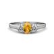 1 - Orana 7x5 mm Oval Cut Citrine and Diamond 1.34 ctw Trellis Three Stone Engagement Ring 