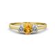 1 - Orana 7x5 mm Oval Cut Citrine and Diamond 1.34 ctw Trellis Three Stone Engagement Ring 