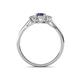 4 - Orana 7x5 mm Oval Cut Iolite and Diamond 1.34 ctw Trellis Three Stone Engagement Ring 
