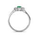 4 - Orana 7x5 mm Oval Cut Emerald and Diamond 1.19 ctw Trellis Three Stone Engagement Ring 