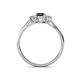 4 - Orana 7x5 mm Oval Cut London Blue Topaz and Diamond 1.44 ctw Trellis Three Stone Engagement Ring 